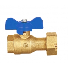 Double Lin Water Female Swivel Nut - Female/Female Short Handle Blue 20mm PN25